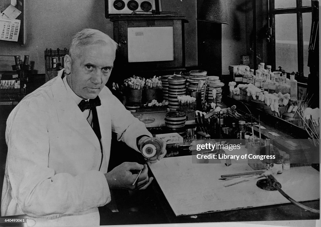 Dr. Alexander Fleming Working in Lab