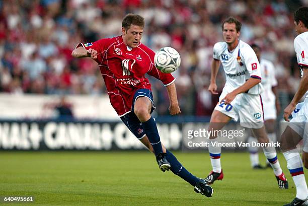 French Championship Soccer Game - Season 2003-2004. Lille vs Lyon. Vladimir Manchev .