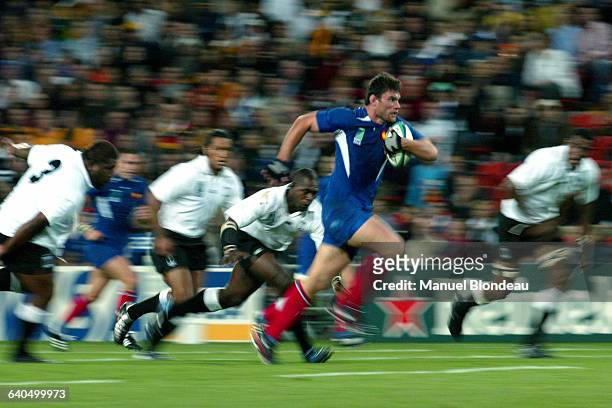 Rugby World Cup 2003, pool B, France vs. Fiji. Fabien Pelous . Coupe du monde de Rugby 2003, groupe B, France contre Fidji. Fabien Pelous .