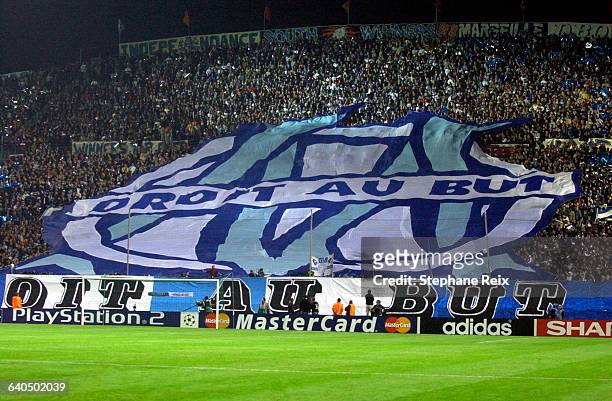 Soccer - UEFA Champions League - Season 2003-2004 - Olympique de Marseille vs. Real Madrid CF. Marseille fans. Football - Ligue des Champions -...