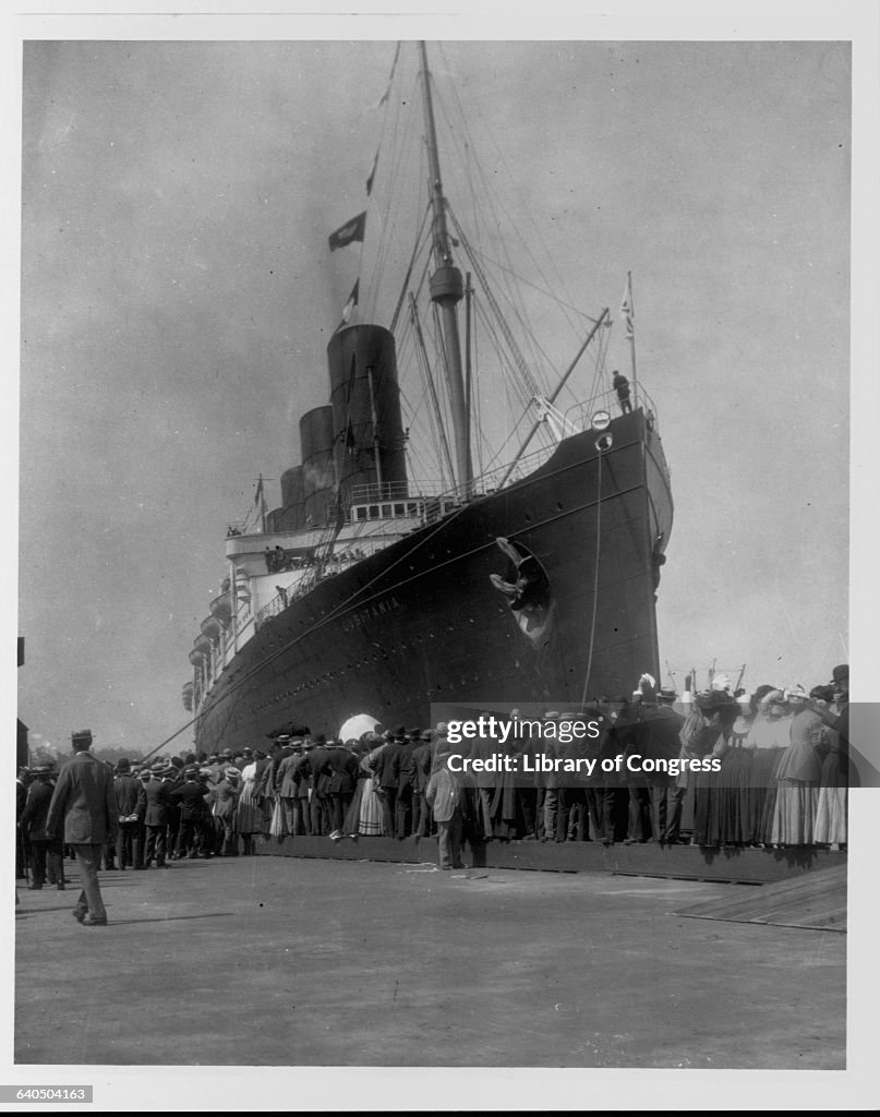 Lusitania Arriving in New York for First Time