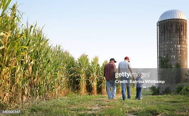 three generations on farm - iowa stockfoto's en -beelden