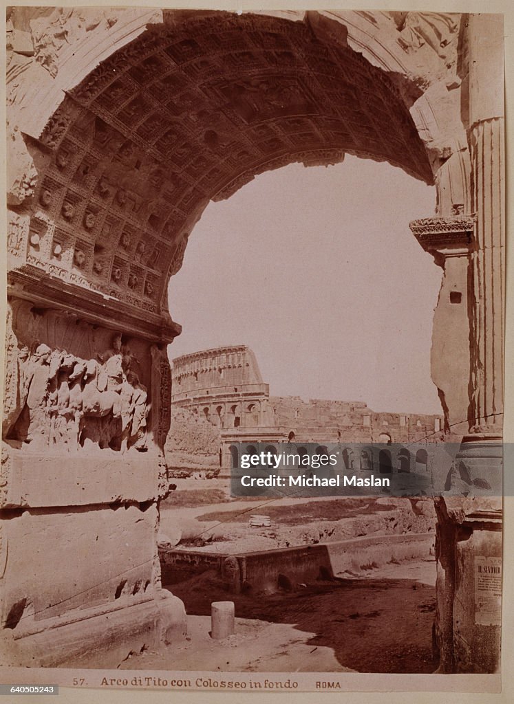 Arch of Titus and Colosseum in Rome