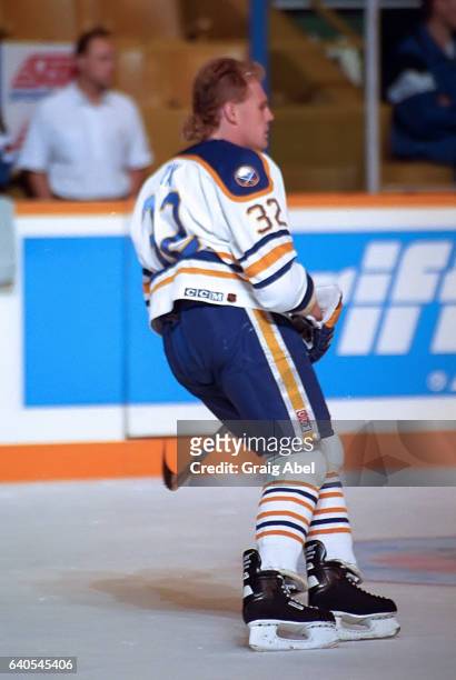 Rob Ray of the Buffalo Sabres skates in warmup prior to a game against the Toronto Maple Leafs during NHL preseason on September 30, 1992 at Maple...