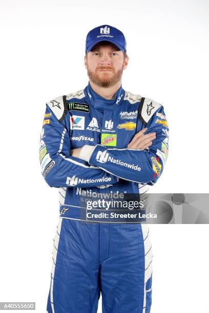 Monster Energy NASCAR Cup Series driver Dale Earnhardt Jr. Poses for a photo during the 2017 Media Tour at the Charlotte Convention Center on January...