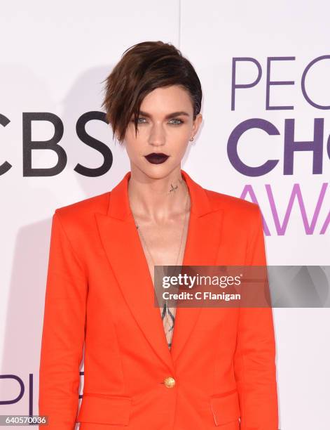 Actress Ruby Rose attends the People's Choice Awards 2017 at Microsoft Theater on January 18, 2017 in Los Angeles, California.