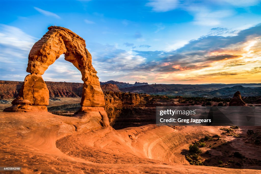Vibrant Sunset over the Delicate Arch, Arches National Park