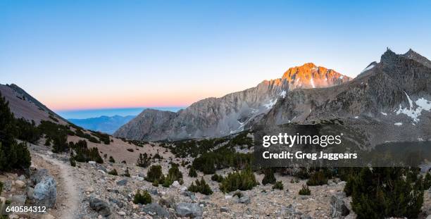 trail sweeps along kearsarge pass, californian sierra nevada - high sierra trail stock pictures, royalty-free photos & images