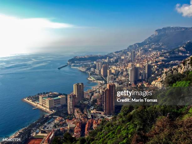 monte carlo panorama - monaco skyline stock pictures, royalty-free photos & images