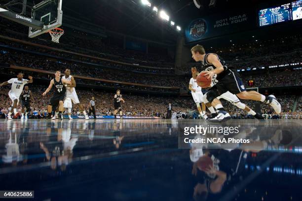 Butler guard Chase Stigall drives to the basket during the 2011 NCAA Photos via Getty Images Division I Men's Final Four Championship game held in...