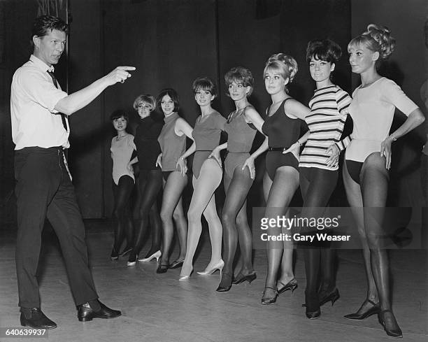 American choreographer Hugh Lambert trains a group of dancers for the London Palladium Show, which will be televised on Sunday nights on ITV, London,...