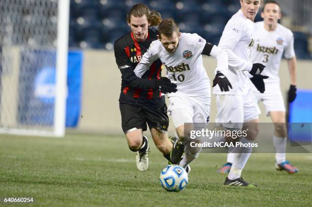 The University of Notre Dame takes on the University of Maryland during the Division I Men’s Soccer Championship held at PPL Park in Philadelphia,...