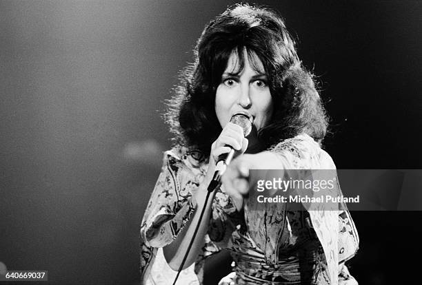 American singer Grace Slick performing with American rock group Jefferson Starship, New York, USA, September 1978.