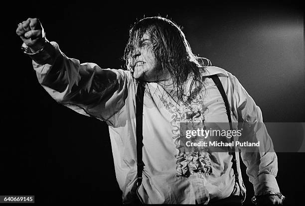 American singer Meat Loaf performing on stage during the Bat Out Of Hell Tour, USA, September 1978.