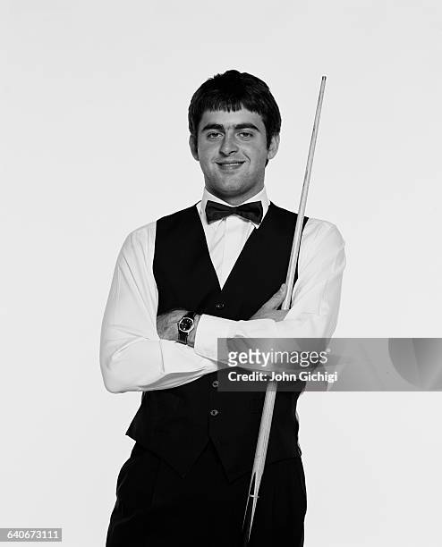 Portrait of snooker player Ronnie O'Sullivan of Great Britain during the World Snooker Championship on 22 April 2002 at the Crucible Theatre in...