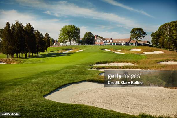 View from the 18th hole of Bethpage State Park Black Course onn June 6, 2016 in Farmingdale, New York.