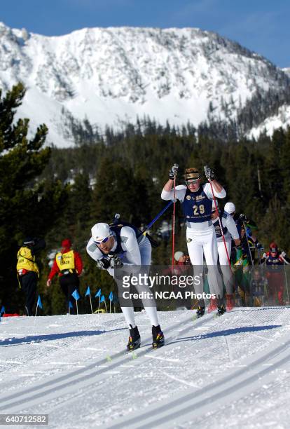 Kit Richmond and Matthew Philli Gelso of the University of Colorado race during the Men's 20k classic as part of the Men's and Women's Skiing...