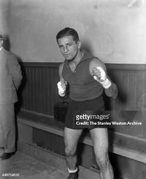Middleweight boxer Young Corbett III poses for a portrait, circa 1928.