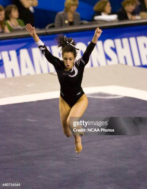 Beth Rizzo of the University of Utah competes in the floor exercise during the Division I Women?s Gymnastics Championship held at Stegeman Coliseum...