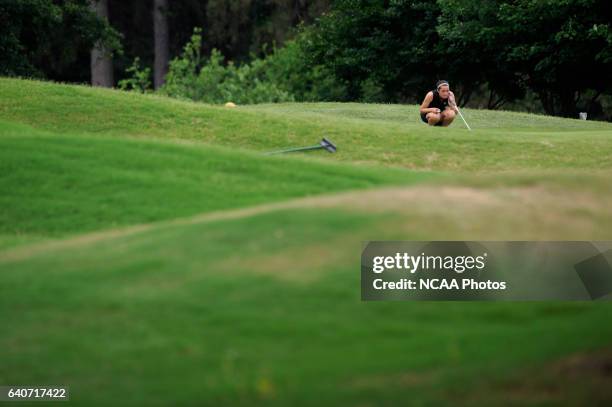 Allie Tyler of Grand Valley State competes in the Division II Women's Golf Championship held at Memorial Park in Houston, TX. Tyler finished tied for...