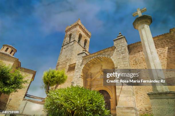 ancient 12th century bc. of church of san salvador, localed in cifuentes, gauadalajara, castilla la mancha, spain. low-angle shooting. - グアダラハラ県 ストックフォトと画像