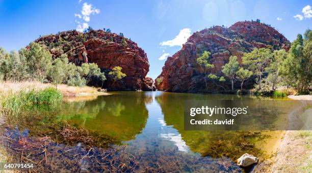 das spektakuläre ellery creek großes loch wasserloch im northern territory, australien - altwasser wasser stock-fotos und bilder