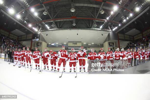 Boston University plays the University of Wisconsin in the Division I Women's Ice Hockey Championship held at Tulio Arena on the Mercyhurst College...