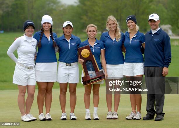 Nova Southeastern won the Division II Women's Golf Championship held at The Meadows in Allendale, MI. From left to right, Assitant Coach Amanda...