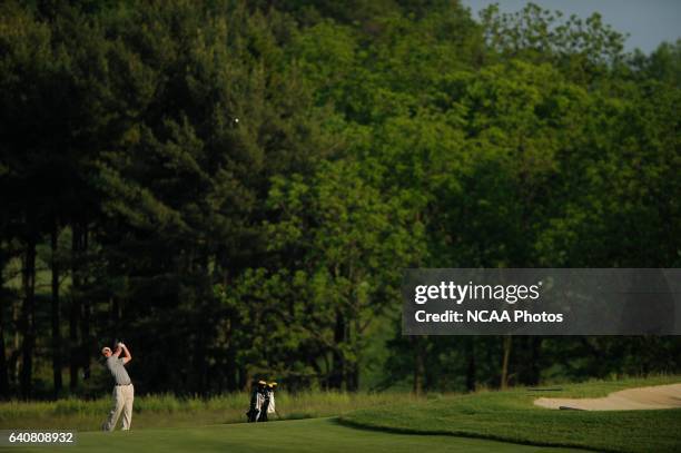 Josh Schrader of Methodist University during the Division III Men's Golf Championship held at Hershey Links in Hershey, PA. Methodist University...