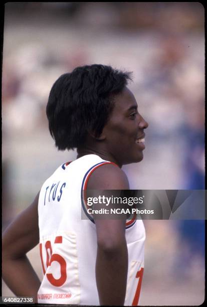 Wyomia Tyus of the US smiles after winning the gold medal in the 100m race at the Olympics in Mexico City, Mexico. ..Photo: © Rich Clarkson / Rich...