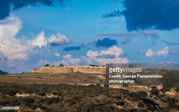the castle of antimachia in kos island greece - kos stock-fotos und bilder
