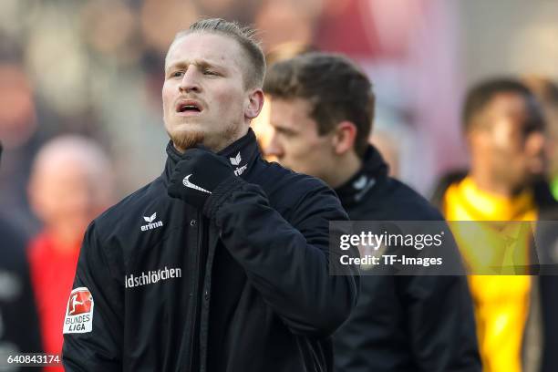 Marvin Stefaniak of Dynamo Dresden looks on during the Second Bundesliga match between 1. FC Nuernberg and SG Dynamo Dresden at Arena Nuernberg on...