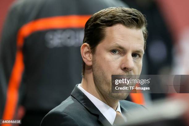 Headcoach Thorsten Leibenath of ratiopharm Ulm looks on during the Eurocup Top 16 Round 5 match between FC Bayern Muenchen and ratiopharm Ulm at Audi...