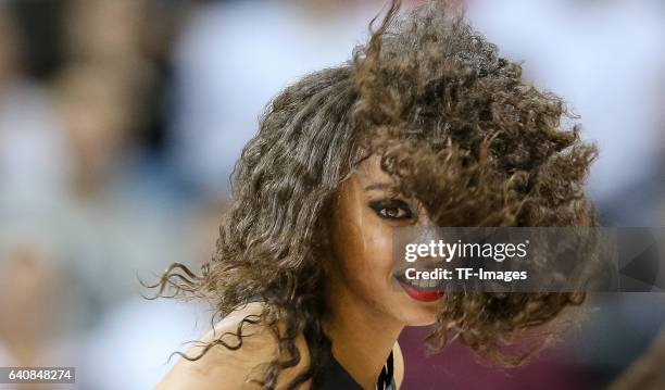 Munich Cheer Allstars Cheerleader before the Eurocup Top 16 Round 5 match between FC Bayern Muenchen and ratiopharm Ulm at Audi Dome on February 1,...