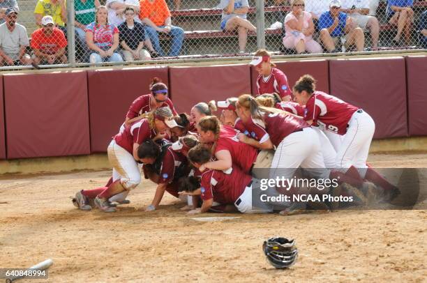 Lock Haven University takes on the University of Alabama in Huntsville during the Division II Women's Softball Championship held at the James I....