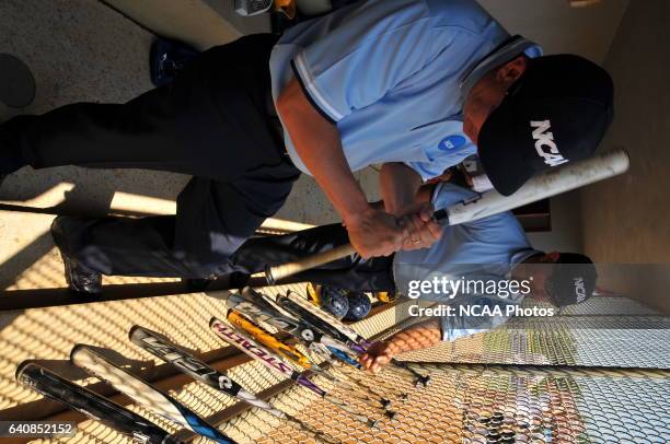 The University of California San Diego take on the the University of Alabama-Huntsville during the Division II Women's Softball Championship held at...