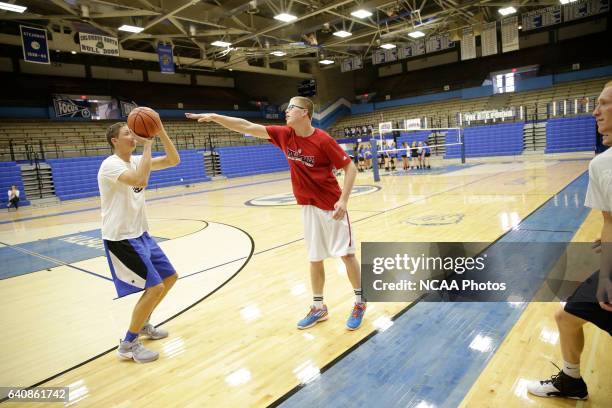 Josh Speidel shoot hoops with his friends Gabe Holt, St. Francis Brooklyn basketball player , Christian Glass, Xavier baseball player and Elliott...