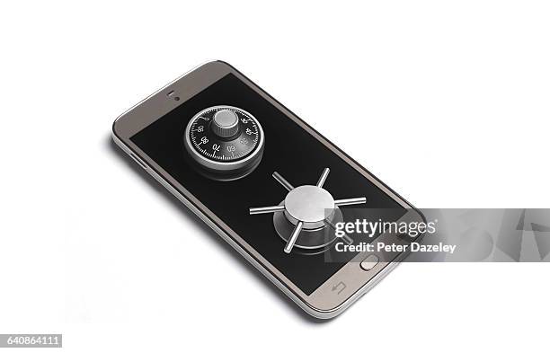 mobile phone with combination vault lock - bullying prevention stock pictures, royalty-free photos & images