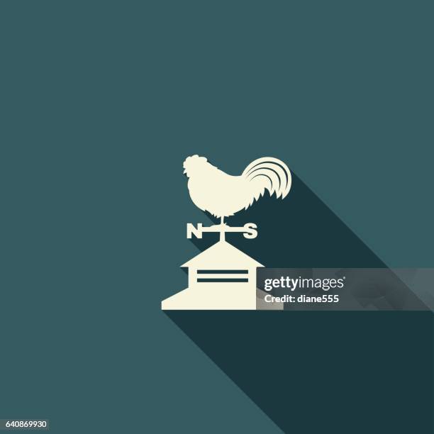 agriculture farming flat color long shadow icons - cupola stock illustrations