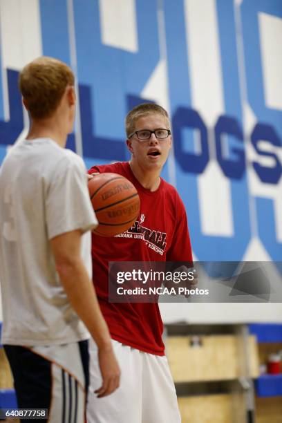 Josh Speidel shoot hoops with his friends Gabe Holt, St. Francis Brooklyn basketball player , Christian Glass, Xavier baseball player and Elliott...