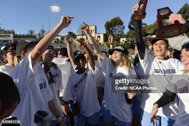 The University of North Carolina takes on Penn State University during the Division I Women's Soccer Championship held at Torero Stadium on the...