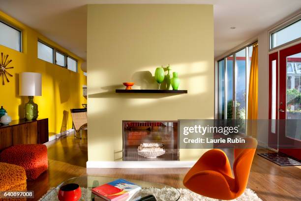 brightly colorful modern interior - bunt stock-fotos und bilder