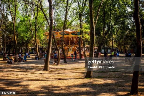 old carrusel in chapultepec park - mexico city park stock pictures, royalty-free photos & images