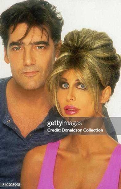 Shane Barbi of The Barbi Twins and her husband Ken Wahl pose for a portrait in circa 1997.