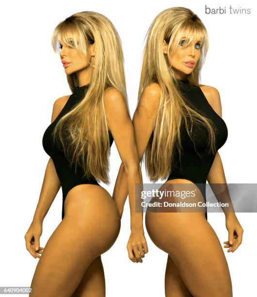 Shane Barbi and Sia Barbi of the Barbi Twins pose for a portrait session in circa 2000 in Los Angeles, California.