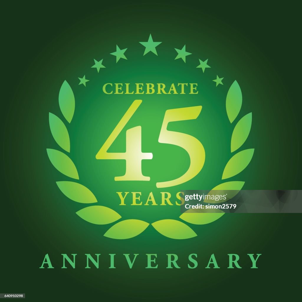 Fünfundvierzig Jahre Jubiläums-Emblem