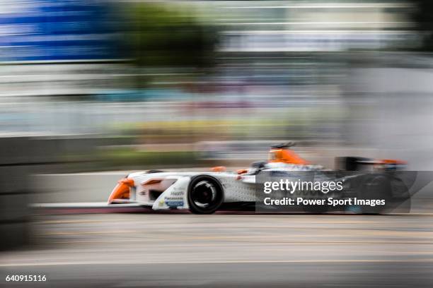 October 09: Loic Duval of Faraday Future Dragon Racing during the first race of the FIA Formula E Championship 2016-17 season HKT Hong Kong ePrix at...