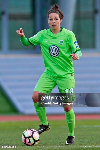 Vanessa Bernauer of Wolfsburg during the Women's Friendly Match between VfL Wolfsburg Women's and SC Huelva on February 2, 2017 in Vila Real Santo...