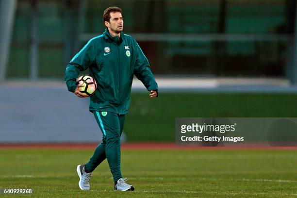 Ralf Kellermann at the end of the Women's Friendly Match between VfL Wolfsburg Women's and SC Huelva on February 2, 2017 in Vila Real Santo António,...