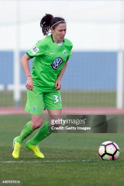 Elise Bussaglia of Wolfsburg during the Women's Friendly Match between VfL Wolfsburg Women's and SC Huelva on February 2, 2017 in Vila Real Santo...